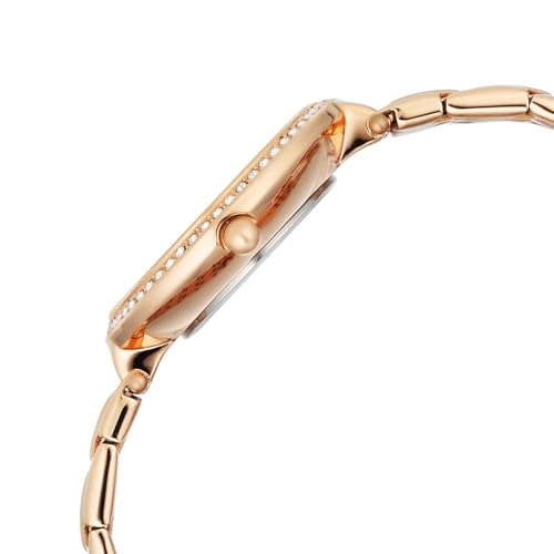 Titan Raga Allure with Brown Mother of Pearl Dial Rose Gold Fake Solid Strap Watch for Women - 2793WM01