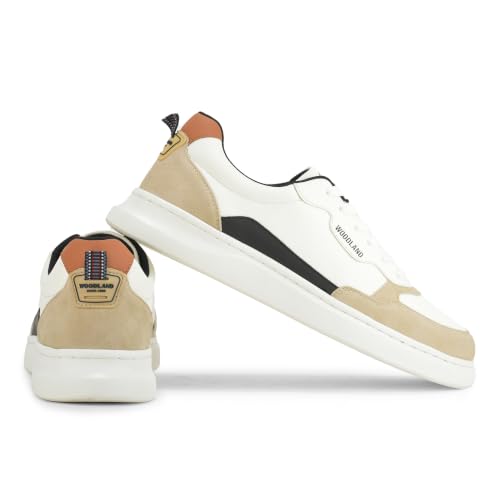 Woodland Men's White Polyurethane Sneakers-UK-6 (Euro 40)