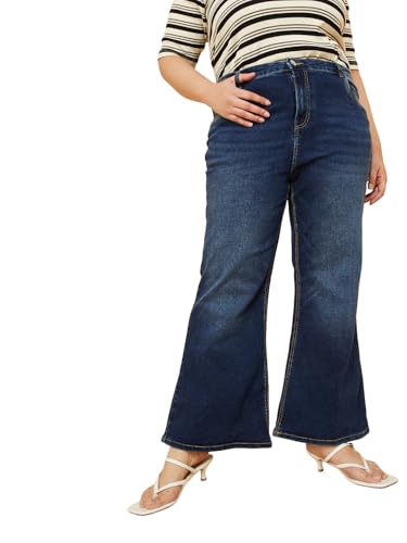 Max Women Washed Flared Jeans (Blue_40)