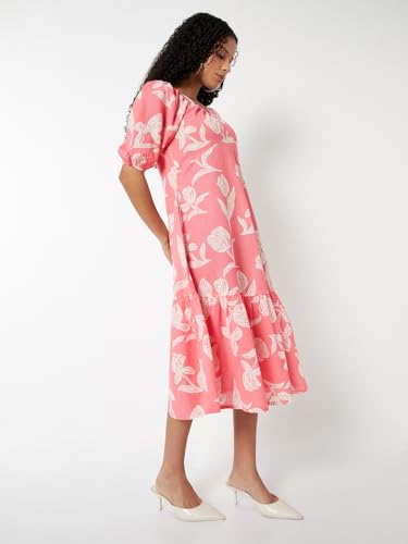 Max Women's Cotton A-Line Below The Knee Dress (NP59004_Pink