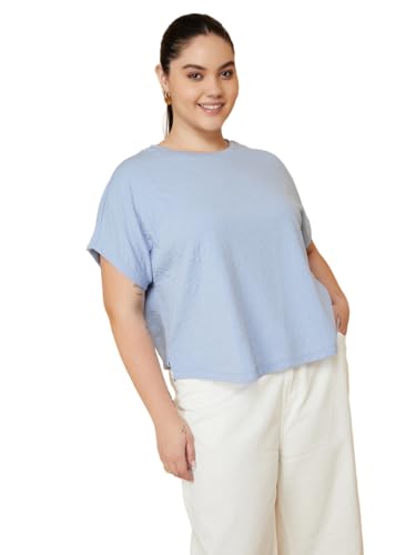 Max Women Textured Top (Blue_4XL)