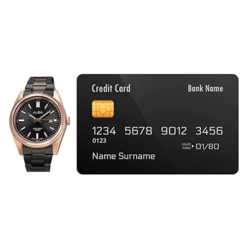 Alba Black & Gold Patterned Dial-AH7CW4X1