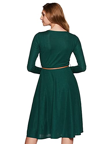 Miss Olive Women's Skater Midi Dress (MOAW18D30-19-42_Forest Green_Small)