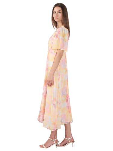 VERO MODA Women's Fit and Flare Yellow Dress