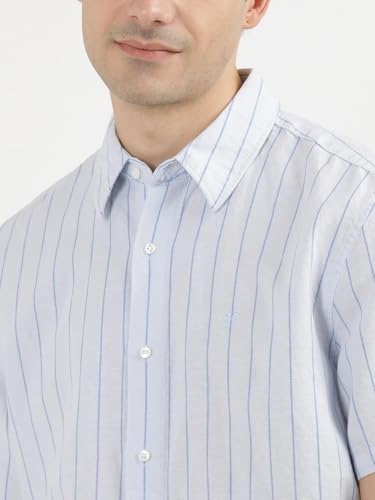 Calvin Klein Jeans Men's Striped Regular Fit Shirt (40BM134450_Skywriting