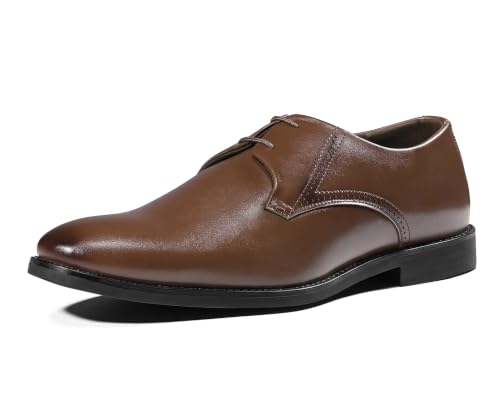 LOUIS STITCH Men’s Russet Tan Formal Lace-Up Derby Shoes | Formal Lace-Up Shoes for Men | Business & Occasion Wear | LSVSPL-2 |UK-10