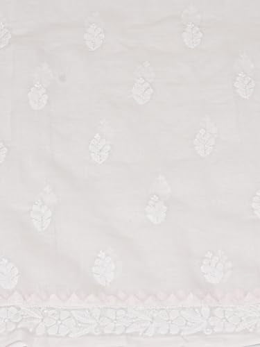 Ada Hand Embroidered Lucknowi Chikankari Unstitched Cotton Dress Material Suit Piece with Dupatta for Women 01A871566 Pink