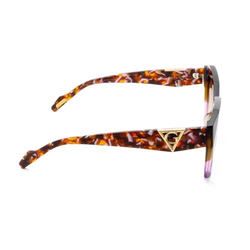 GUESS 100% UV protecetd | Gradient | Large | Full Rim | Hexagonal | Frame: Purple | Lens: Brown