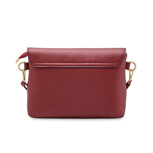 Fastrack Solid Structured Sling Bag for Women, Girls and Ladies |with Top Zipper and Detachable Strap