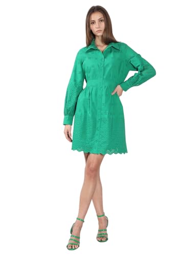 VERO MODA Women's Green Fit and Flare Dress