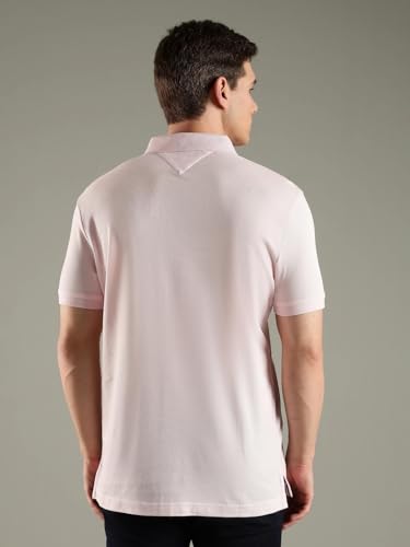 Tommy Hilfiger Men's Solid Regular Fit Polo Shirts (S26HMKT265_Pink M)