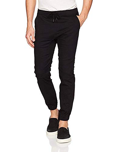 Krystle Men's Casual Slim Fit Soft Twill Jogger Pants Size 28 Black