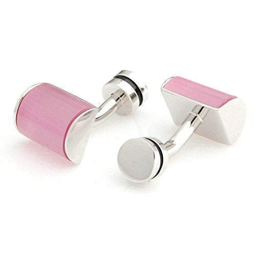 Peluche Metrosexual Pink Onyx Stone Cufflinks for Men