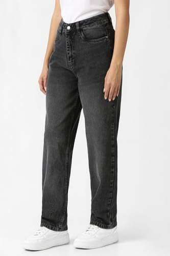 Women Black Dark Wash Jeans