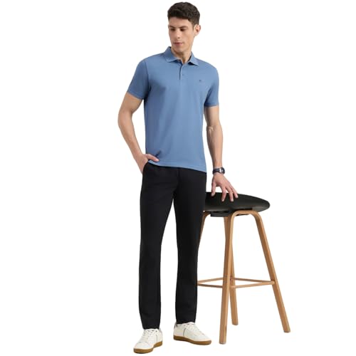 United Colors of Benetton Relaxed Fit Mid Rise Solid Trousers (Size : 40) - 26P4CTWB0935I100 Black