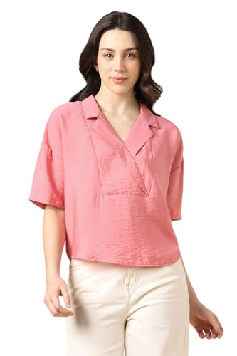 Women Pink Solid Formal Top