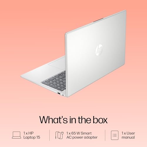 HP 15, 13th Gen Intel Core i5-1334U Laptop (16GB DDR4, 512GB SSD) Anti-Glare, 15.6"/39.6cm, FHD, Win 11, MS Office 21, Silver, 1.59kg, Intel Iris Xe Graphics, 1080p FHD Camera, Backlit KB, fd0221TU