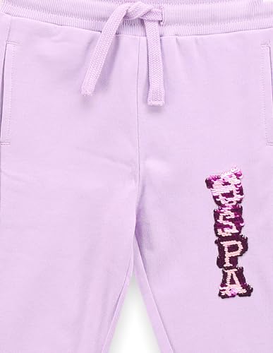 U.S. POLO ASSN. Kids Regular fit Girls Cotton Track Pants (UGTRK0142_Purple_12M)