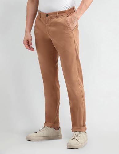 Arrow Men's Solid Slim Fit Acrylic Casual Trouser