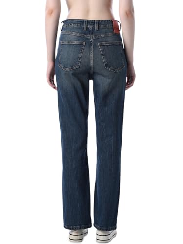 ONLY Women's Solid Straight Fit High-Rise Blue Jeans