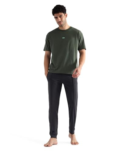 U.S. Polo ASSN. Men's Cotton Oversized Fit T-Shirt (OEE04-PL_Olive, Medium