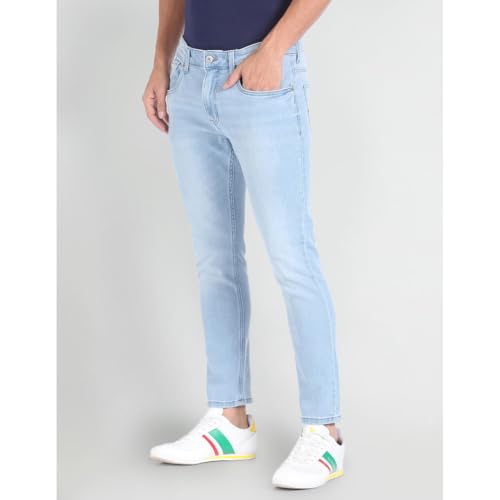 U.S. POLO ASSN. Men's Cropped FIT Jeans (UDJENO1202_Blue