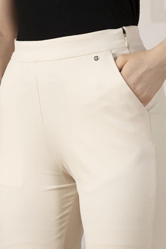 Van Heusen Women Beige Solid Formal Regular Fit Trousers