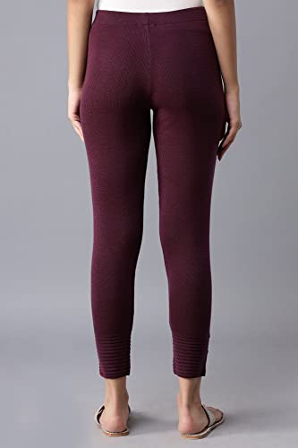 W for Woman Purple Pleated Tights_21NOW60421-215946_S