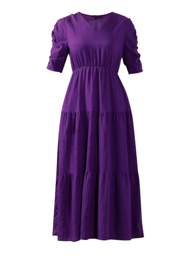 VERO MODA Women's Purple Fit and Flare Dress