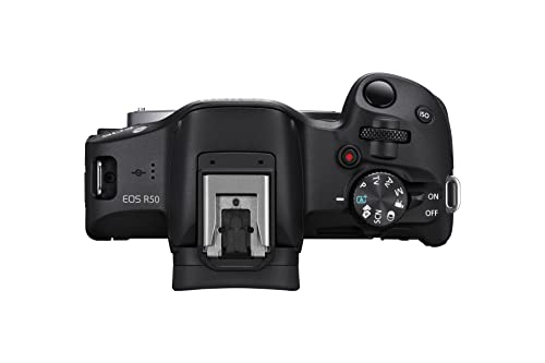 Canon EOS R50 RF-S18-45mm f/4.5-6.3 is STM Mirrorless Camera (Black)- 4K Video Vlogging with 24.2 MP