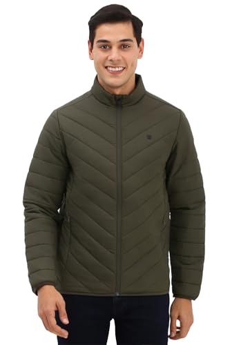 Allen Solly Men's A-Line Coat (ASJKQBOF862573_Olive