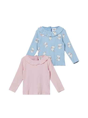 Max Girls Ribbed Assorted Top - Pack of 2 (Blue_18-24 M)