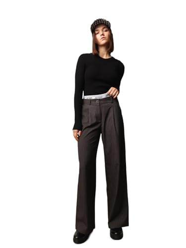 ONLY Women Regular Fit High-Rise Grey Pants