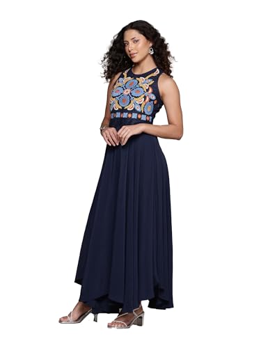 Label RITU KUMAR Blue Carina Crepe Long Dress