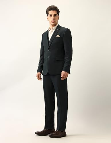 Arrow Men's Tailored Fit Ceremonial Three Piece Suit Dark Green