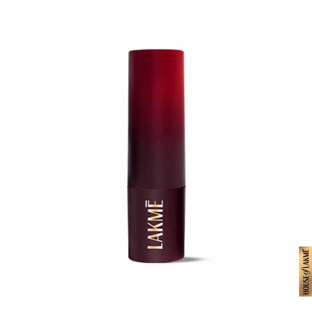 Lakme Forever Matte Lipstick, Waterproof, Non Drying, Creamy Matte Bullet Lipstick Made With French Rose Oil Extracts, Red Crimson, 4.5g