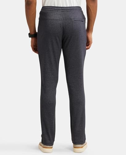 Jockey IM06 Men's Super Combed Cotton Rich Elastane Stretch Slim Fit Solid All Day Pants with Pockets_Navy L