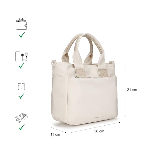 Fastrack Cloud Nylon Satchel Bag | Spacious Main Compartment with Organiser Pockets, External Quick-Access Zipper Pocket, Dual Carry Handles & Detachable Adjustable Webbing Strap with Zipper Closure