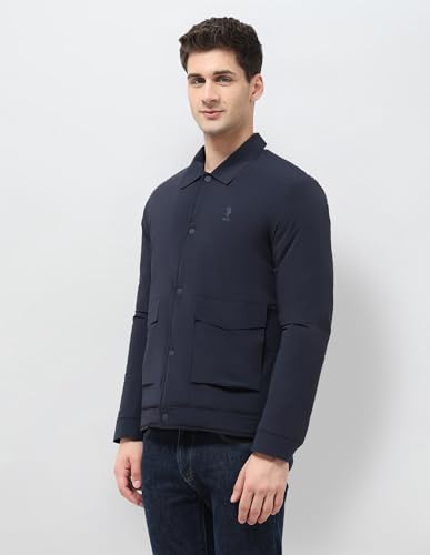 U.S.Polo Association Men's Solid Regular Fit Jacket (USJCK001C_Navy_S)