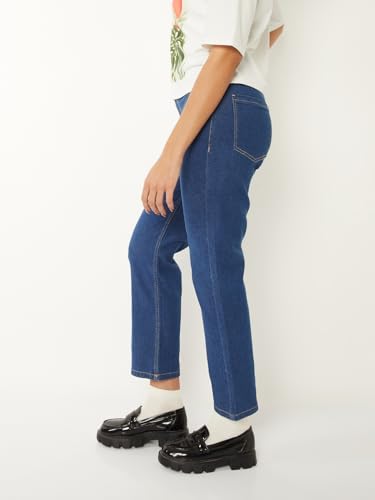 Max Women Solid Slim Straight Jeans (Blue_34)