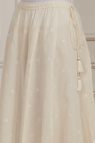 Biba Women Yellow Cotton Straight Suit Set_34
