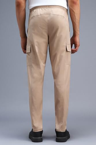 Men Beige Solid Casual Track Pants
