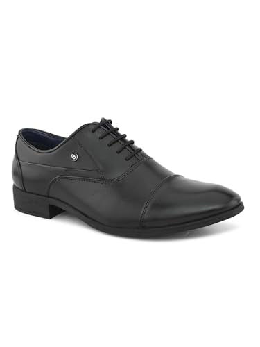 pelle albero Men's Black Leather Lace-Up Formal Oxford PA-SF-F1874_Black_39