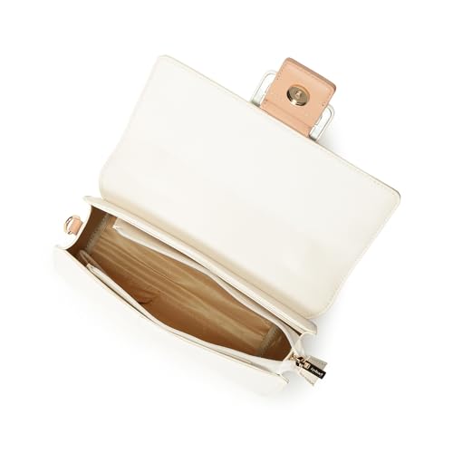 Fastrack Pastel Play Satchel | Faux-Leather Women’s Handbag in Pink & White | Buckle-Flap Design with Dual Carry Options & Spacious Interior