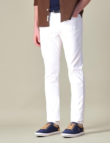 U.S. Polo Assn. Denim Co. Men's Brandon Slim Tapered Fit White Jeans (UDJENO3024_White_38)