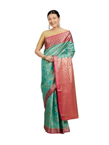 MOHEY Women's Art Silk Weave Saree(Light Blue)