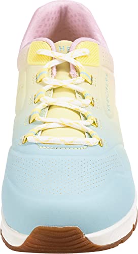 Skechers Women's UNO 2-Color Waves Sneaker, White/Mulit, 7