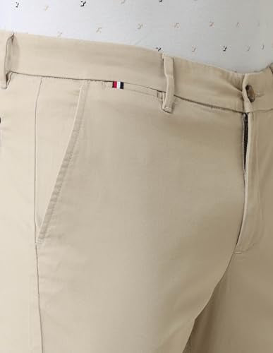 Arrow Sports Men's Beige Solid Mid Rise Cotton Button Regular Fit Flat Front Slant Pocket Trousers (ASAJTR2622_Beige_36)