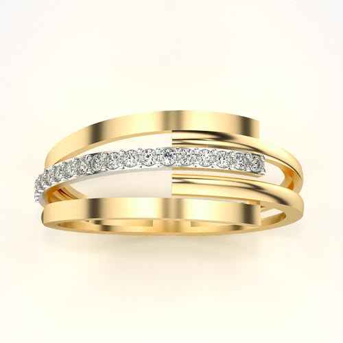 VALANOVA Hallmarked 18K Gold & Certified Lab Grown Diamond 0.13cts | Ring For Women's/Girls | Stylish & Elegant | VGR0246A | Ring Size: 17