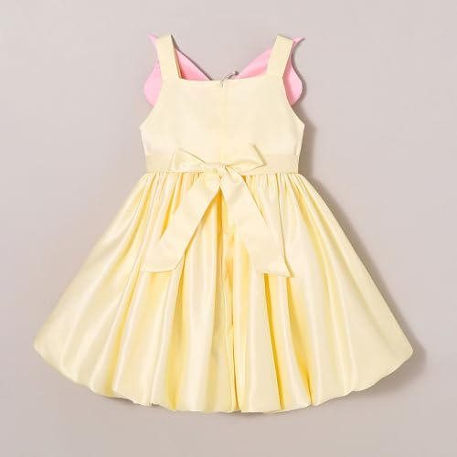 Hopscotch Girls Yellow Sleeveless Butterfly Applique Party Dress for Age (5-6 Years)